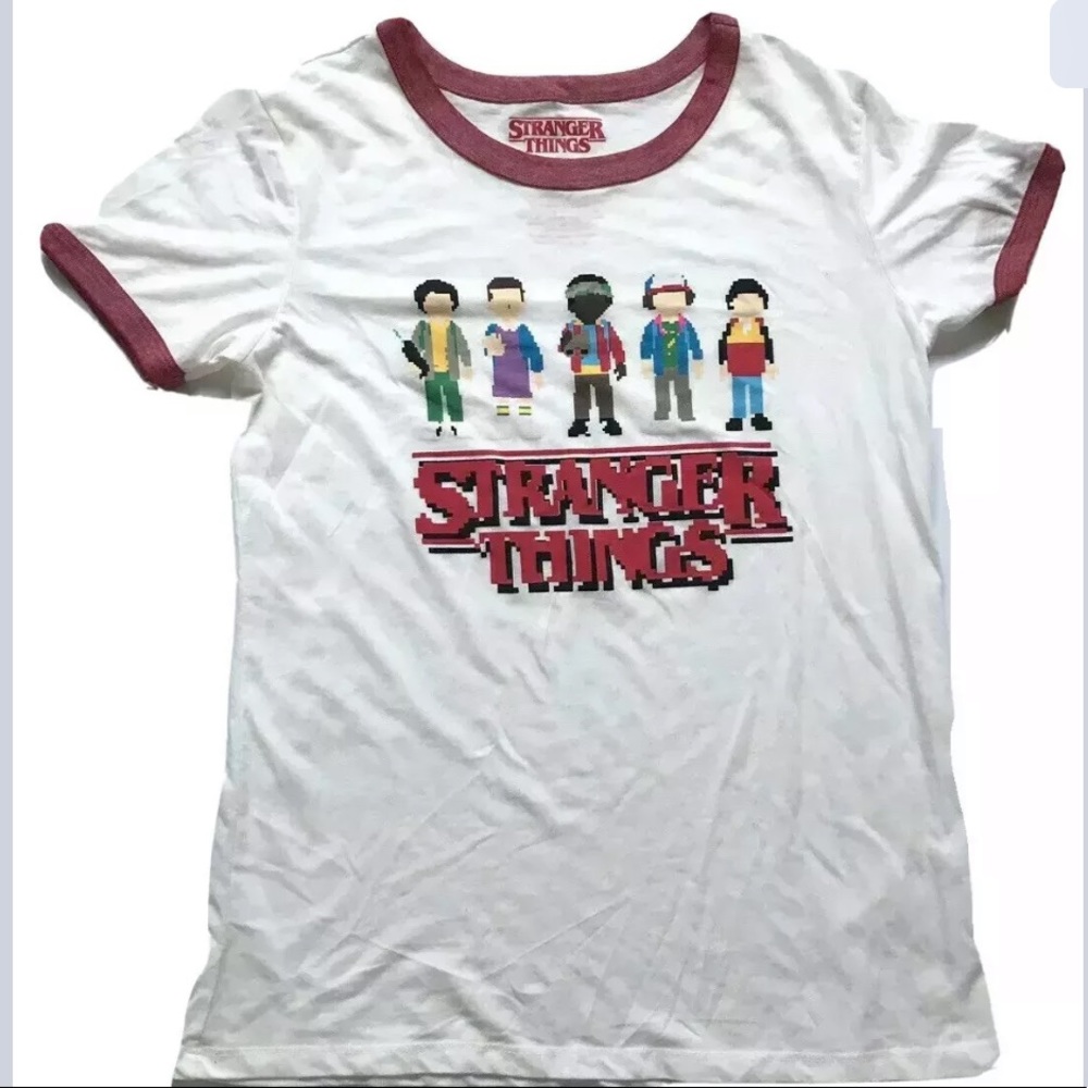 Stranger Things T-Shirt Pixel Netflix Tee Size L